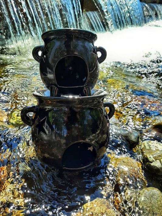 Witches Cauldron Ceramic Oil Burner, Tea Light Oil Diffuser Lamp for Wax Melts Warmer, kitchen witch decor, Wiccan Altar Herbal Spells