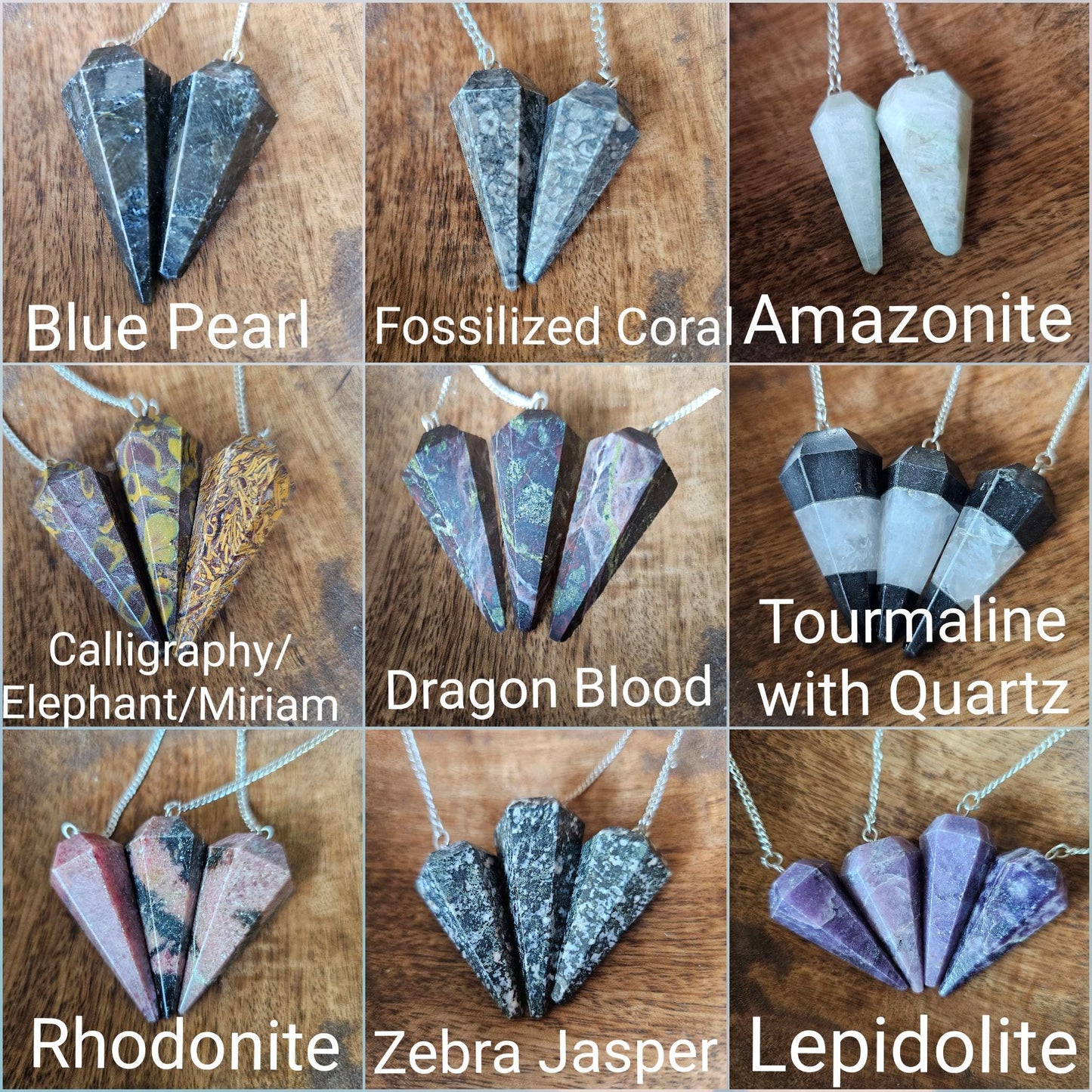 Natural Crystal Pendulums, Faceted Polished Dowsing Pendulum for Divination, Reiki Healing, Chakra Balancing and Spiritual Guidance Tools