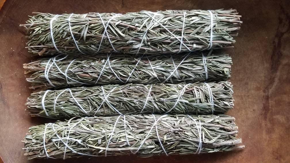 ROSEMARY Smudge Wand Smoke Cleansing Ritual House Smudging Sage Sticks Natural Incense Smudging Dried Herb Bundle Altar Tools Offerings