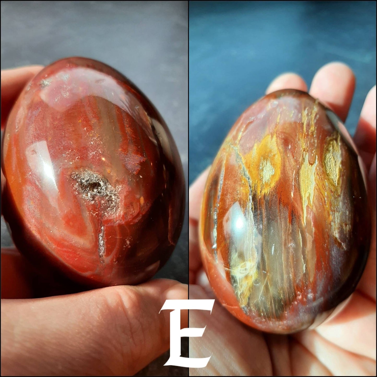 Ocean Jasper Egg Crystal Palm Stone, Ostara natural stone fertility spell crystal, Egg hunt basket filler, Eostre goddess altar decor