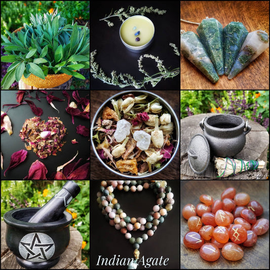 Witch Mystery Box Surprise Bag, Spell Kit Sampler Starter Set, Wicca Rituals Pagan Altar Supplies, Crystal Witch Grab Bag, Green Witch Alter