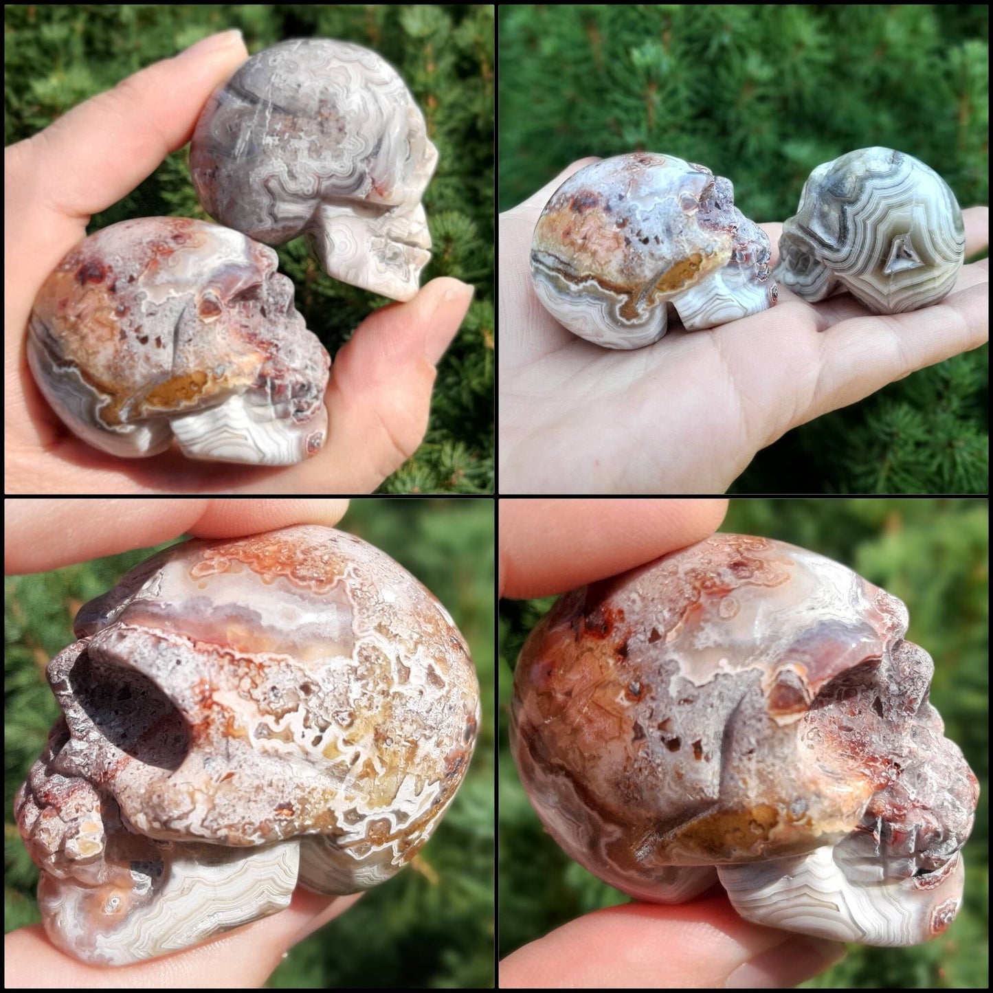 Crystal Skull Carving palm stone, Gothcore Aesthetic Altar Decor, Goth girl crystals, wire wrapping crafts, diy witch jewelry supply