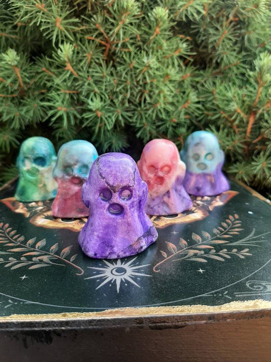 Ghost Picasso Jasper Crystal Spooky Halloween Aesthetic Decor, gothcore crystals, wire wrap crafts, handmade witch jewelry supply