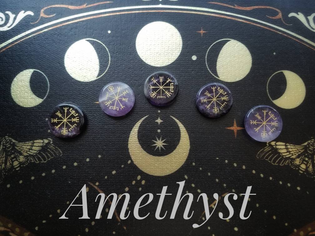 Norse VEGVISIR crystals meditation pocket stone, natural stone crystal, wire wrap craft crystal, diy witch jewelry supply