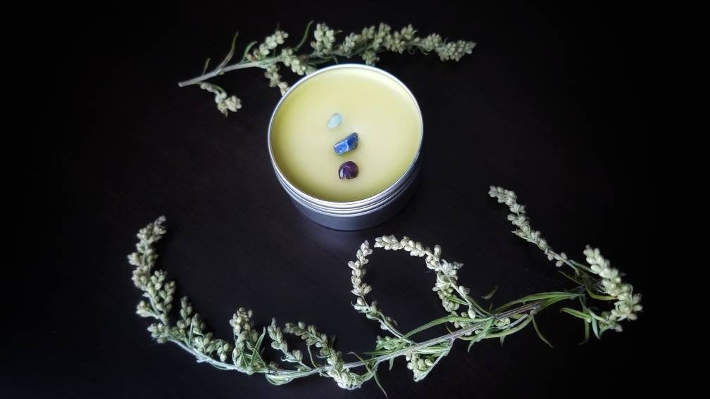 Third Eye Anointing Ointment, 3rd Eye Oil, Meditation, Dream Work Magick, Organic Mugwort Dream Balm, Lucid Dreaming Enhancer, Ajna Chakra