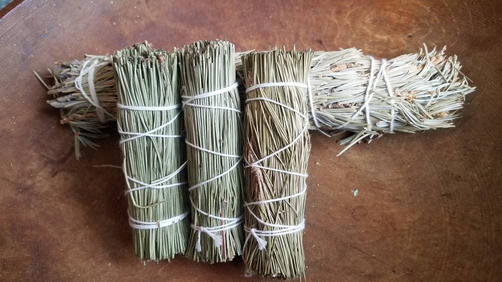PINE Smudge Wand Smoke Cleansing Ritual House Smudging Cleanse Sage Sticks Natural Incense Smudging Dried Herb Bundle Altar Tools Offerings