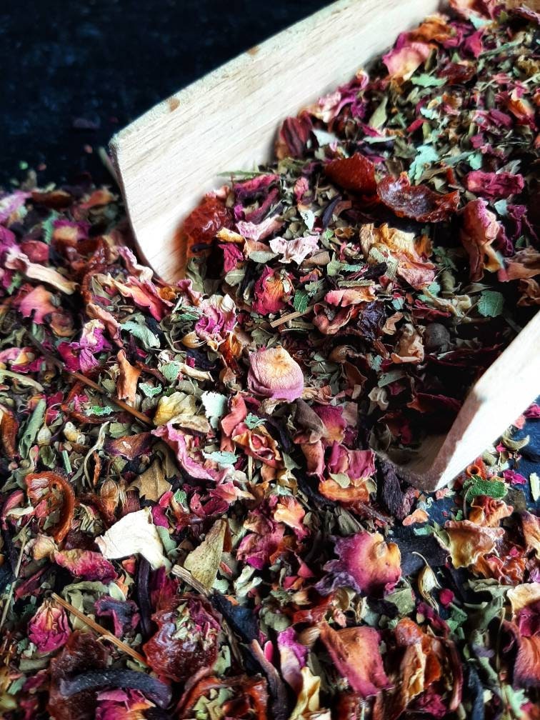 Appetite Suppressant Tea Herbal Blend Loose Leaf, handcrafted artisan wildcrafted organic loose leaf gourmet herbal tea, all natural support