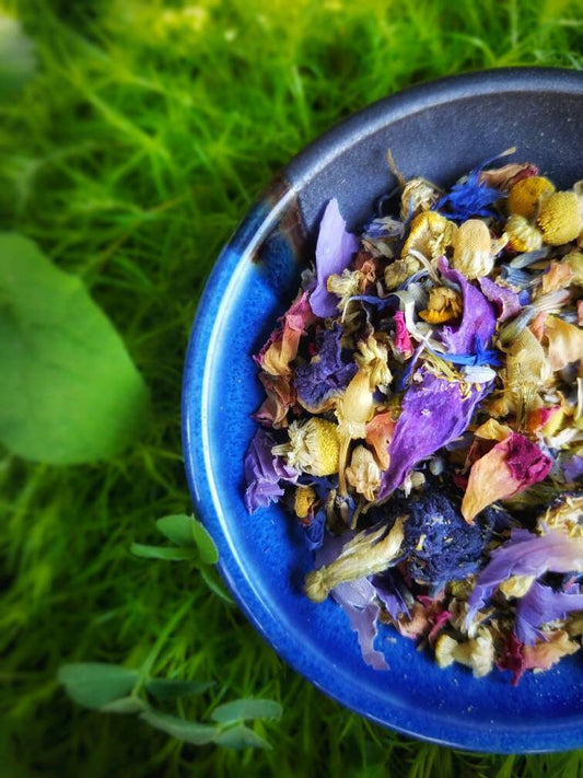 Once in a Blue Moon Loose Leaf Tea Full Moon Ritual Tea Bags | handcrafted artisan wildcrafted organic loose leaf gourmet herbal tea blends