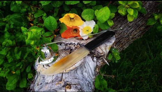 9in Horn Athame - Natural Buffalo Horn Ritual Knife for Wicca, Pagan, Witchcraft, Altar Dagger for Cord Cutting Spells & Ceremonies