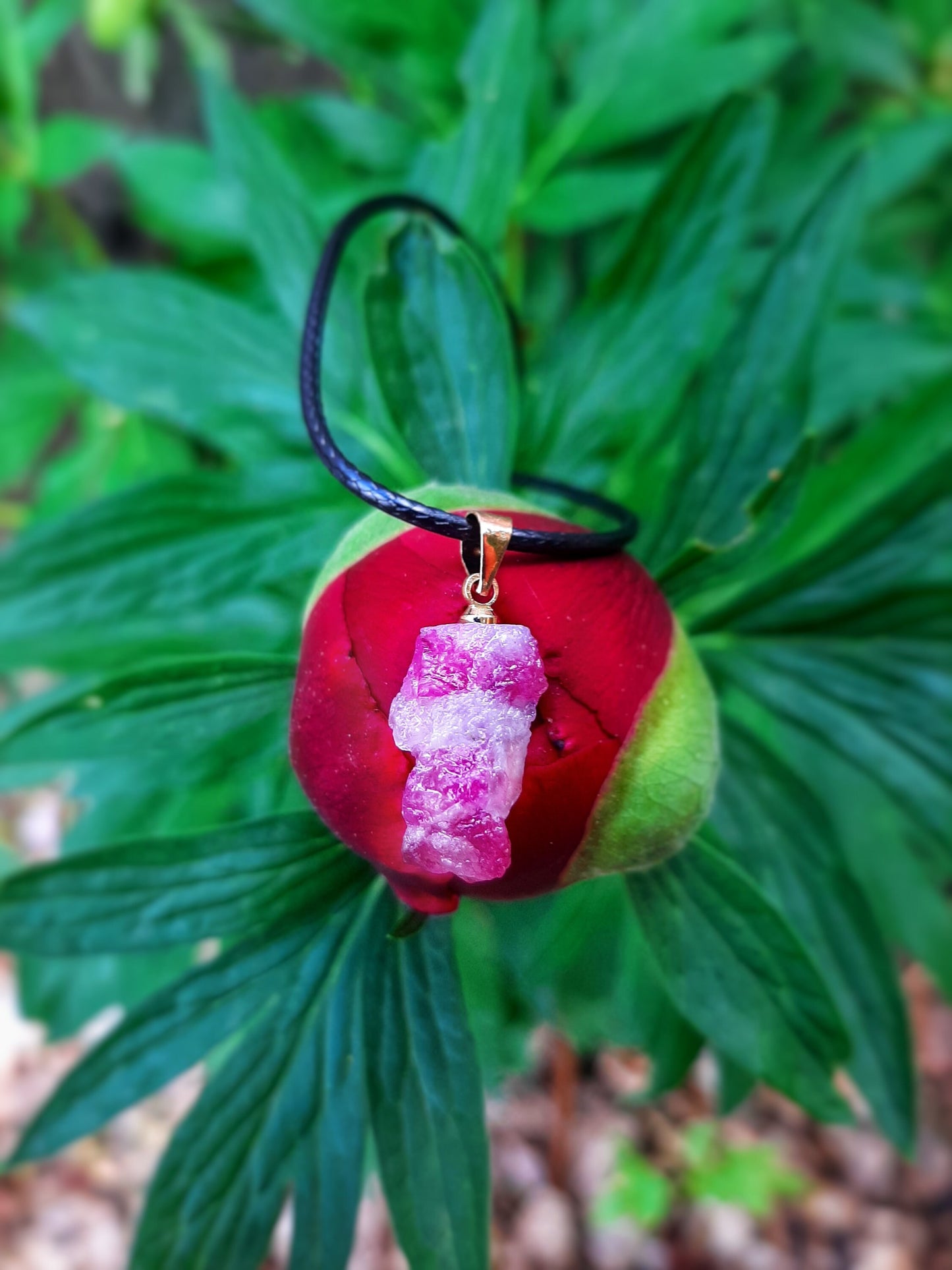 Grade AAA Kunzite Pendant Jewelry Natural Raw Rubellite Tourmaline Crystal Necklace Pink Gemstone Healing Crystals,  Passion Love Spells