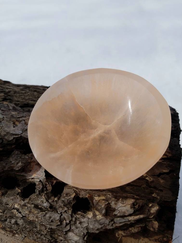 Selenite Offering Bowl, Carved Genuine Crystal Altar Tools, Natural Hand Carved Gemstone Satin Spar Bowl, Jewelry Trinket Dish