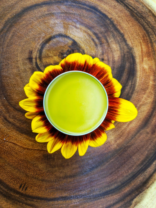 Simply Chamomile Salve, Wildcrafted Garden Grown organic herbal balm, ethically created unscented botanically infused handcrafted salve