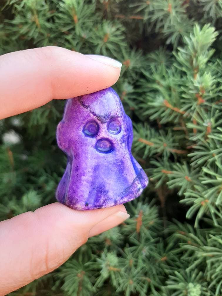 Ghost Picasso Jasper Crystal Spooky Halloween Aesthetic Decor, gothcore crystals, wire wrap crafts, handmade witch jewelry supply