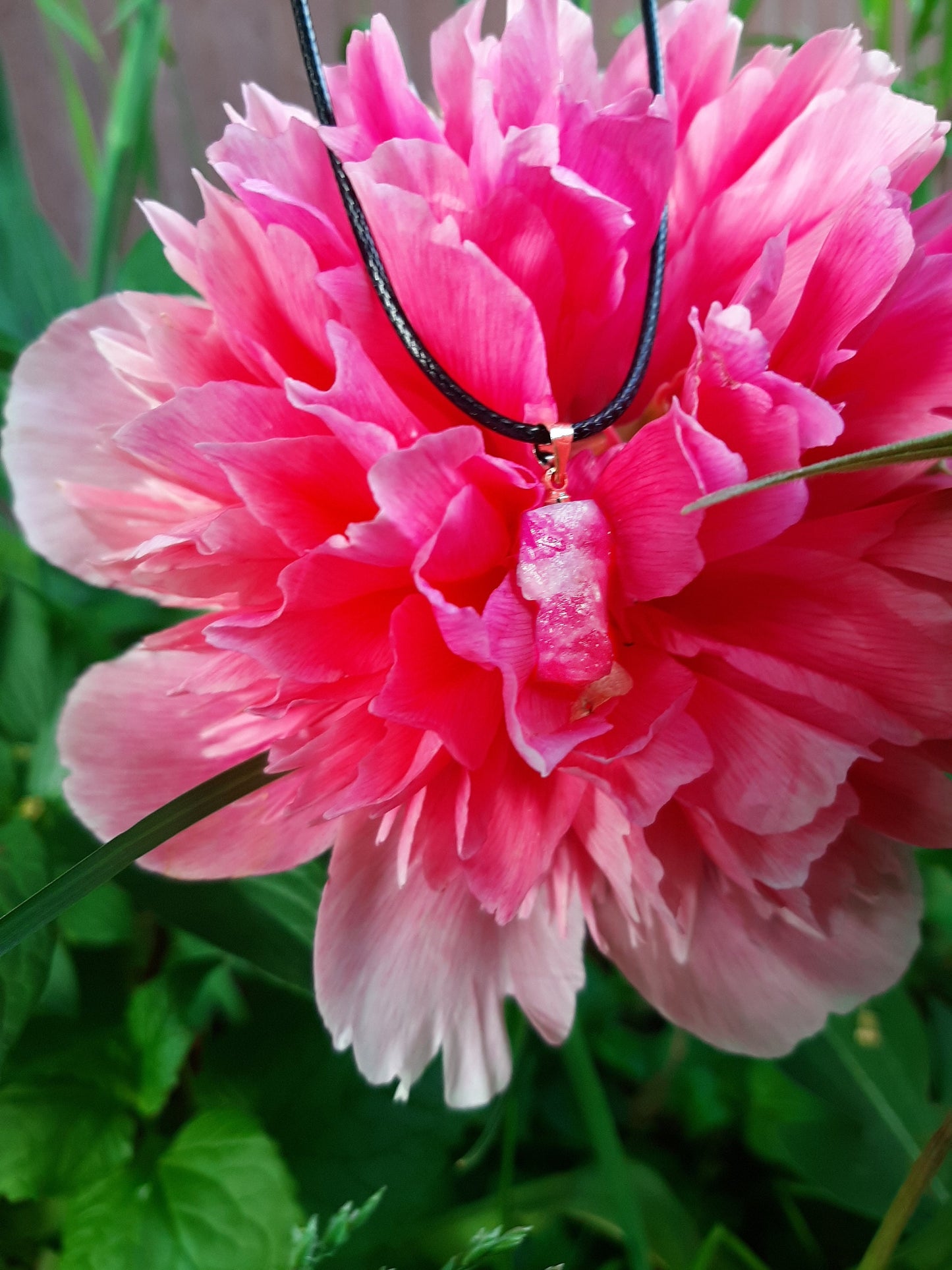 Grade AAA Kunzite Pendant Jewelry Natural Raw Rubellite Tourmaline Crystal Necklace Pink Gemstone Healing Crystals,  Passion Love Spells