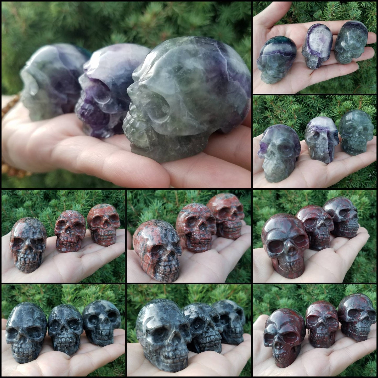 Crystal Skull Carving palm stone, Gothcore Aesthetic Altar Decor, Goth girl crystals, wire wrapping crafts, diy witch jewelry supply