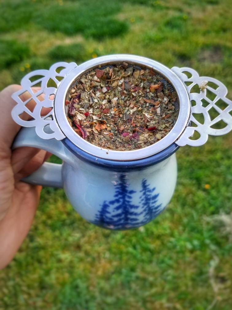 Shadow Work Tea Blend, Hekate Dark Moon Ritual Loose Leaf Tea, handcrafted artisan wildcrafted organic loose leaf gourmet herbal tea blends