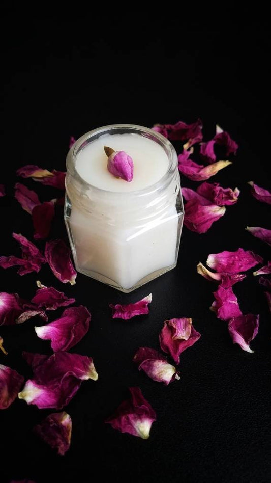 Simply Rose Salve with Rosehip Seed Oil, organic herbal balm ethically created botanically infused handcrafted salve