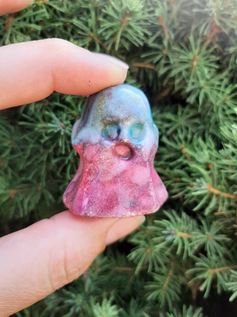 Ghost Picasso Jasper Crystal Spooky Halloween Aesthetic Decor, gothcore crystals, wire wrap crafts, handmade witch jewelry supply