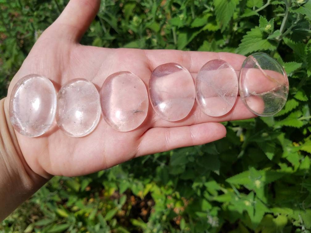 Crystal Worry Thumb Stones, Natural Polished Crystal Gemstone Pocket Stones, Acupressure Reflexology Palm Stones, Crystal Witch Meditation