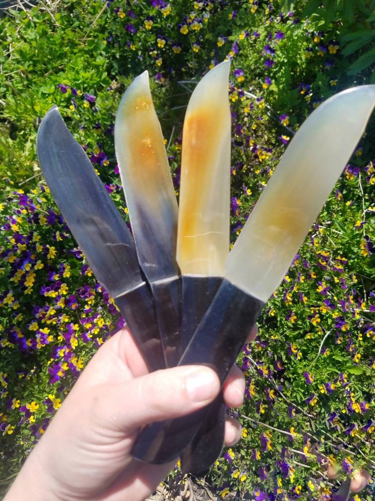 9in Horn Athame - Natural Buffalo Horn Ritual Knife for Wicca, Pagan, Witchcraft, Altar Dagger for Cord Cutting Spells & Ceremonies