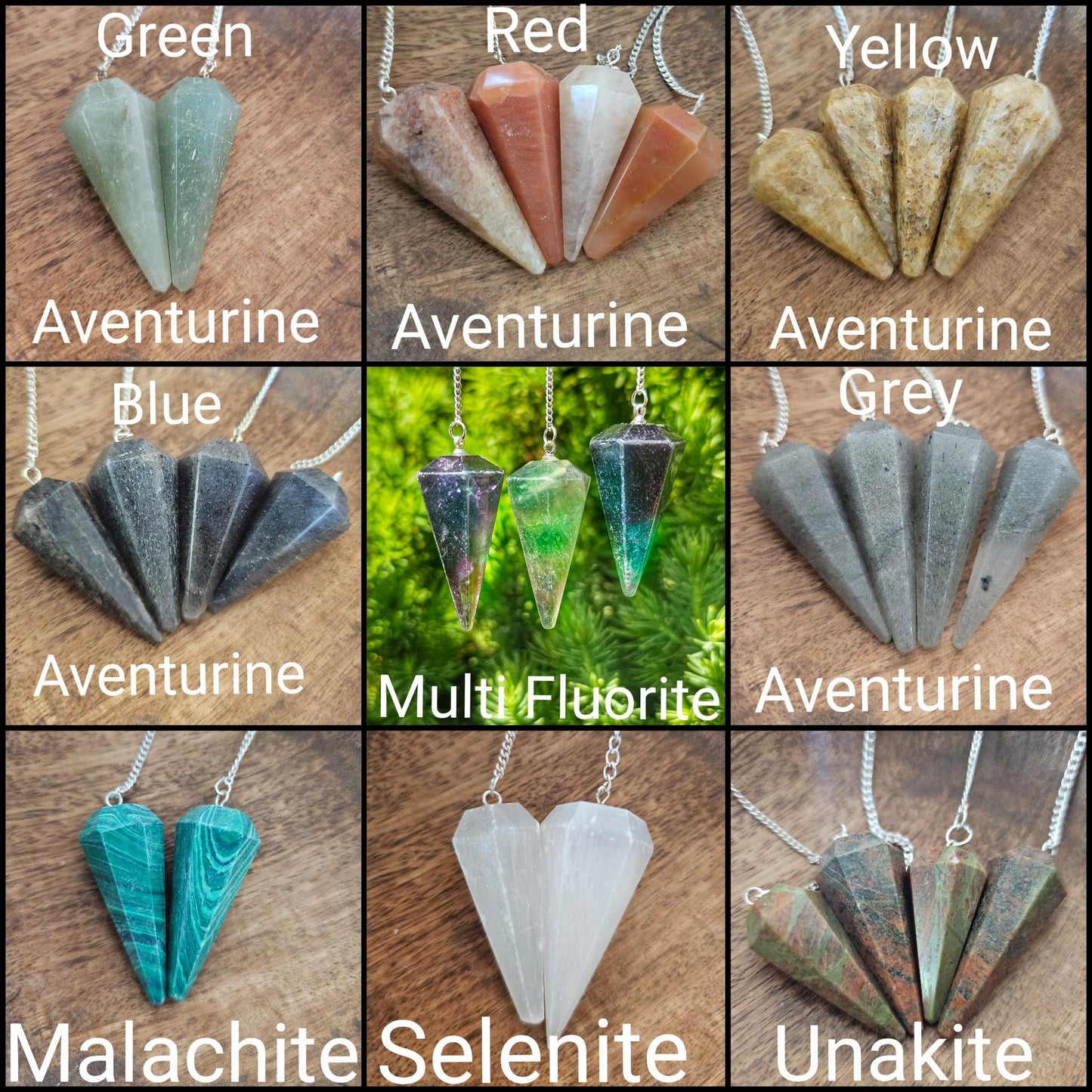 Natural Crystal Pendulums, Faceted Polished Dowsing Pendulum for Divination, Reiki Healing, Chakra Balancing and Spiritual Guidance Tools