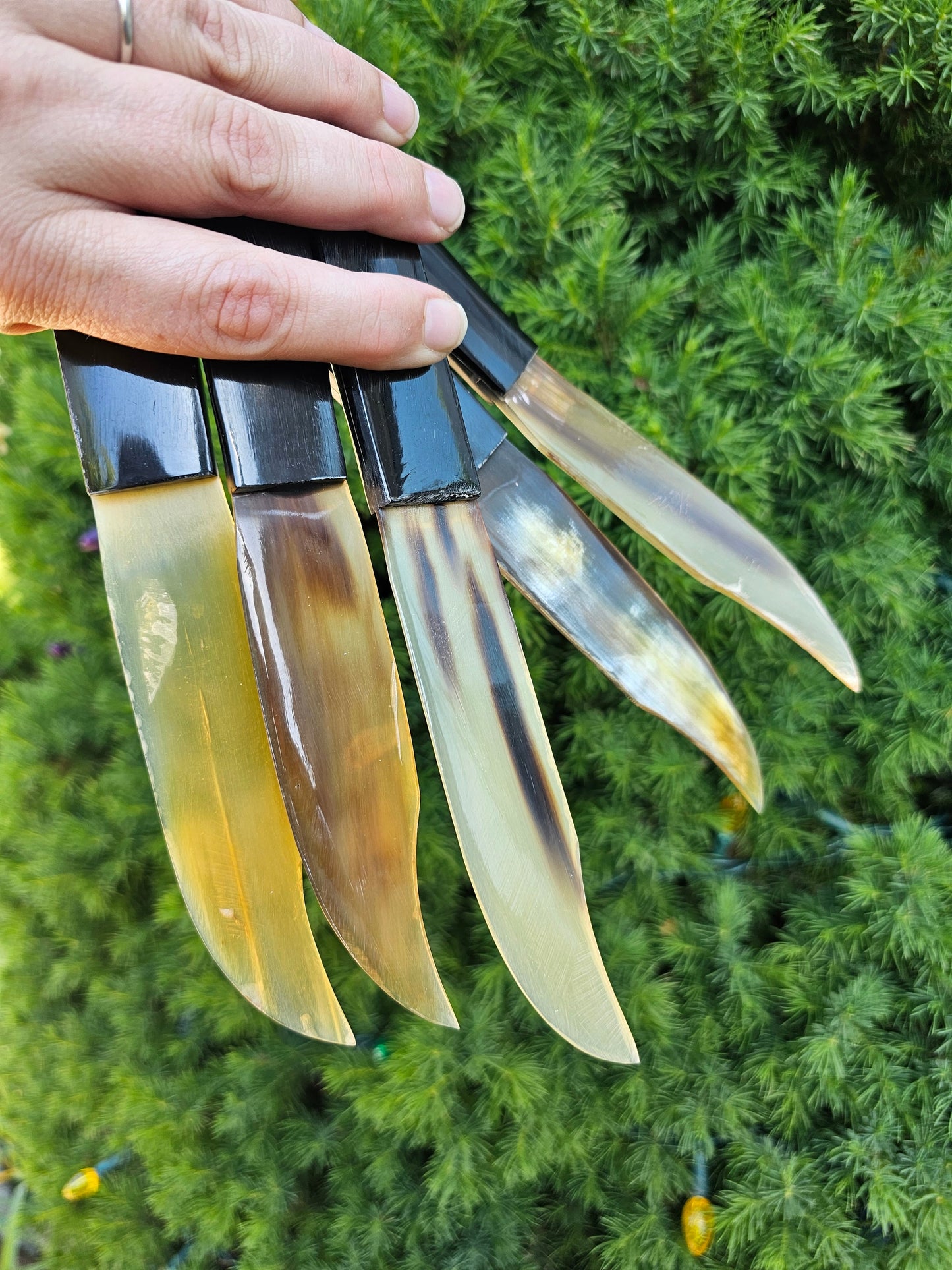 9in Horn Athame - Natural Buffalo Horn Ritual Knife for Wicca, Pagan, Witchcraft, Altar Dagger for Cord Cutting Spells & Ceremonies