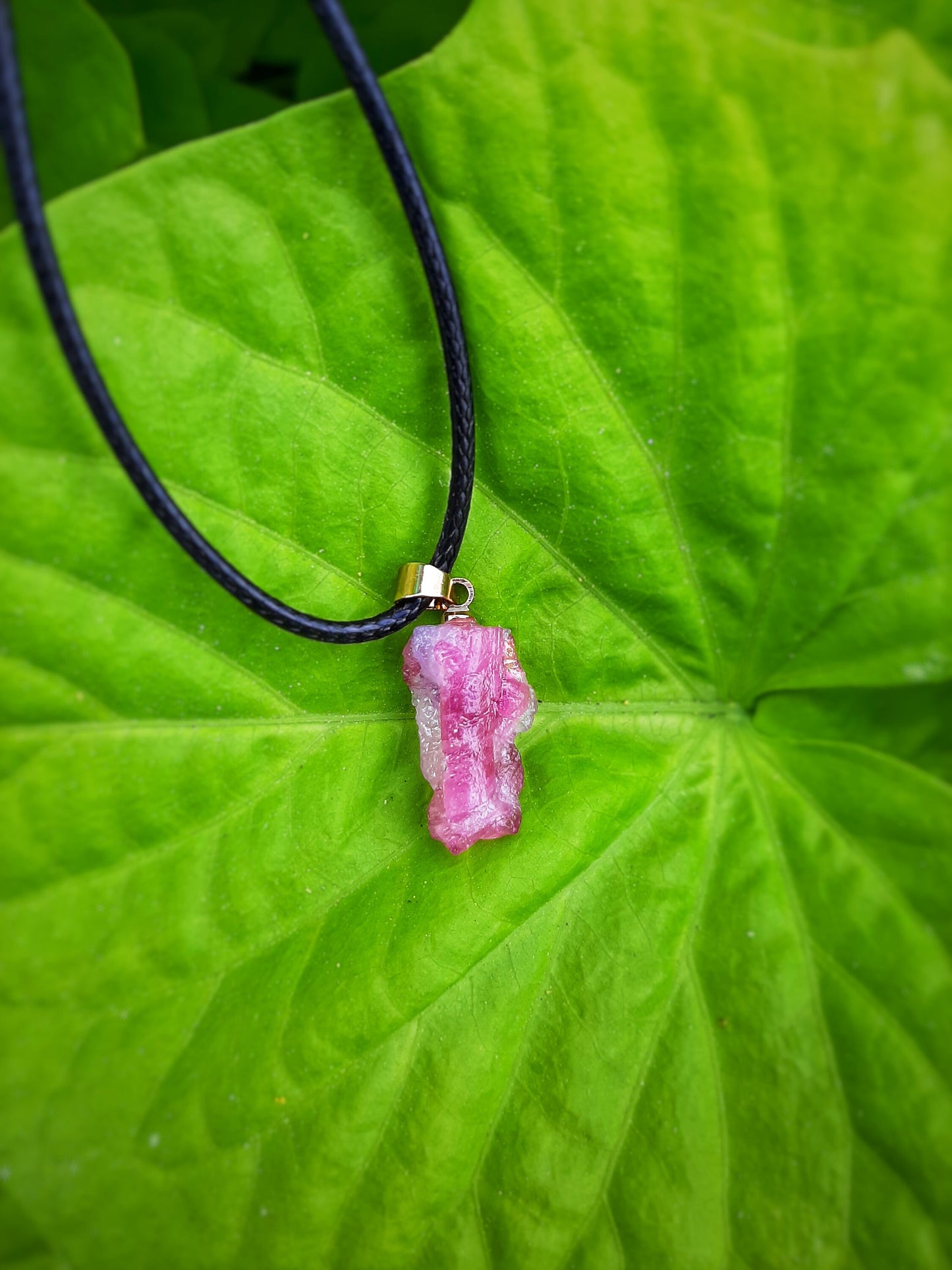 Grade AAA Kunzite Pendant Jewelry Natural Raw Rubellite Tourmaline Crystal Necklace Pink Gemstone Healing Crystals,  Passion Love Spells