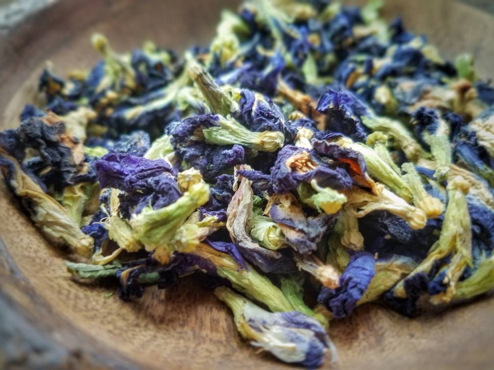 Blue Butterfly Pea Flower Loose Leaf Tea, all natural color changing magical teas,organic artisan gourmet caffeine free herbal tea drink mix