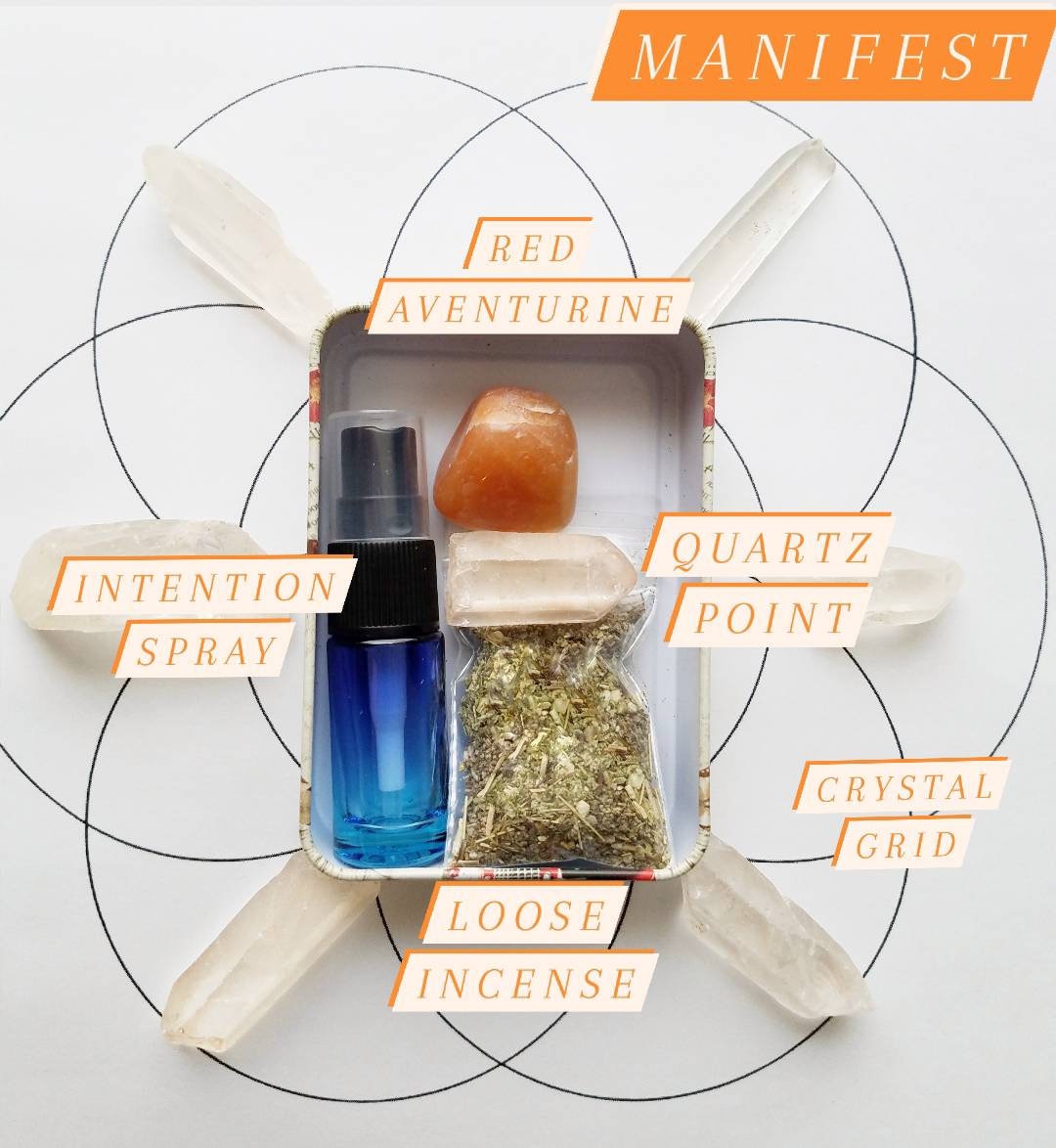 Mini Altar Stash Box Travel Size On The Go, Discreet Broom Closet Spell Kit, Pocket Altar Tin Starter Set, Beginner Wiccan Pagan Gift Set