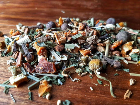 Thinning The Veil Loose Leaf Tea Blend, Samhain Spirit Work Halloween all natural handcrafted artisan wildcrafted organic loose herbal tea