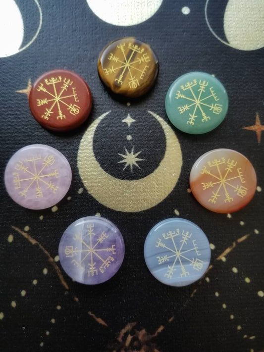 Norse VEGVISIR crystals meditation pocket stone, natural stone crystal, wire wrap craft crystal, diy witch jewelry supply