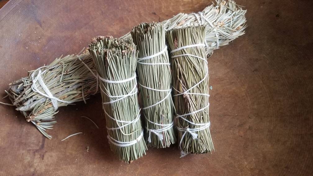 PINE Smudge Wand Smoke Cleansing Ritual House Smudging Cleanse Sage Sticks Natural Incense Smudging Dried Herb Bundle Altar Tools Offerings