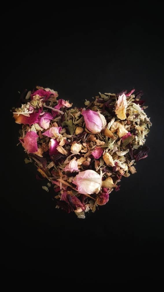 Aphrodite Loose Leaf Tea Blend, Aphrodisiac, handcrafted artisan wildcrafted organic gourmet herbal tea, all natural tea bag, caffeine free