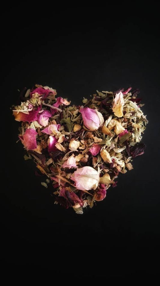 Aphrodite Loose Leaf Tea Blend, Aphrodisiac, handcrafted artisan wildcrafted organic gourmet herbal tea, all natural tea bag, caffeine free