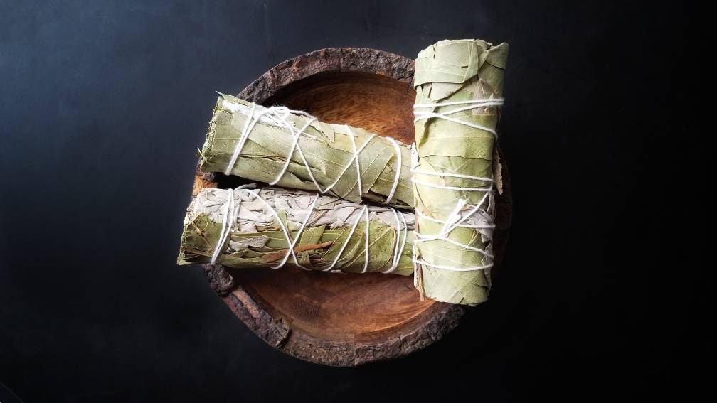 Eucalyptus Smudge Wands Smoke Cleansing Ritual House Smudging Cleanse Sage Sticks Natural Incense Dried Herb Bundles Altar Tools Protection