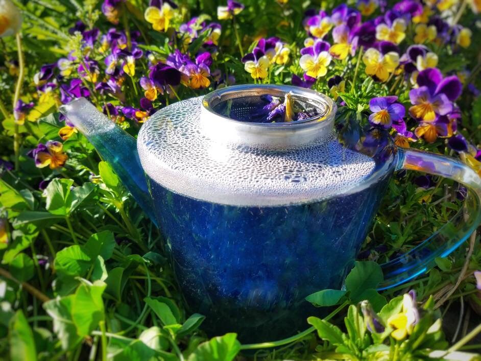 Blue Butterfly Pea Flower Loose Leaf Tea, all natural color changing magical teas,organic artisan gourmet caffeine free herbal tea drink mix