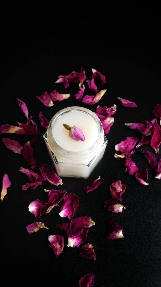 Simply Rose Salve with Rosehip Seed Oil, organic herbal balm ethically created botanically infused handcrafted salve