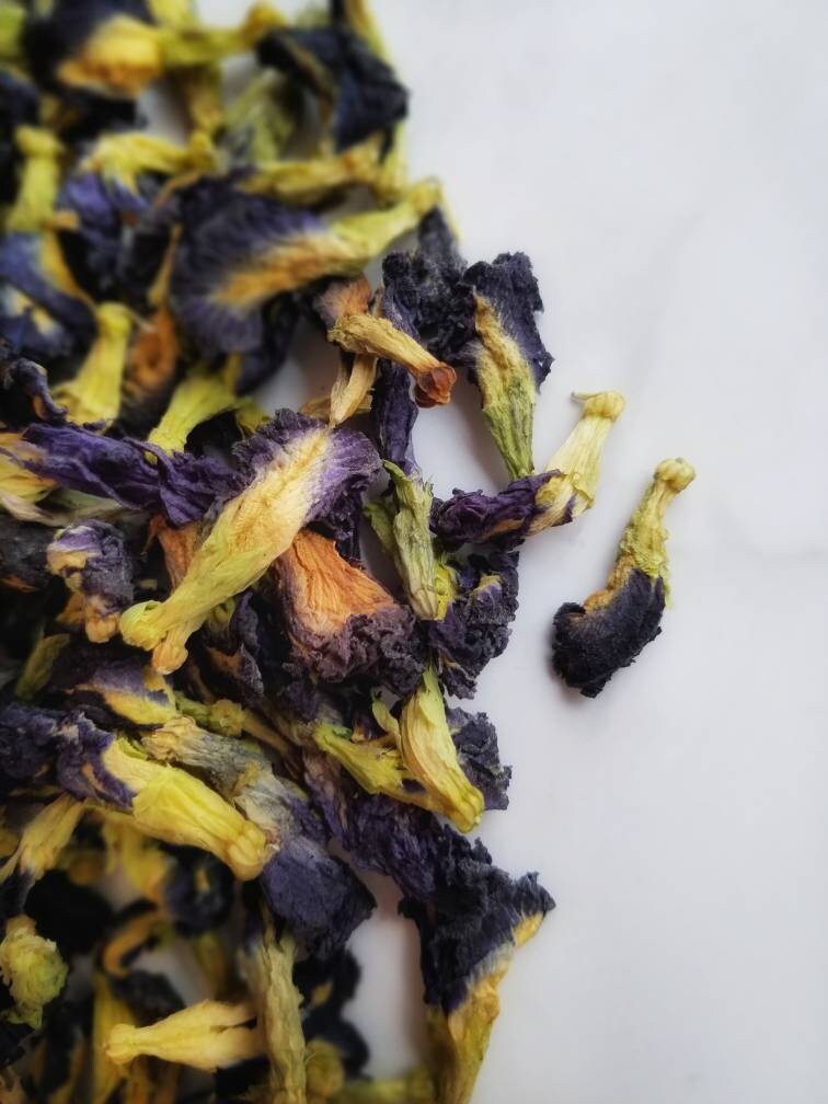Blue Butterfly Pea Flower Loose Leaf Tea, all natural color changing magical teas,organic artisan gourmet caffeine free herbal tea drink mix