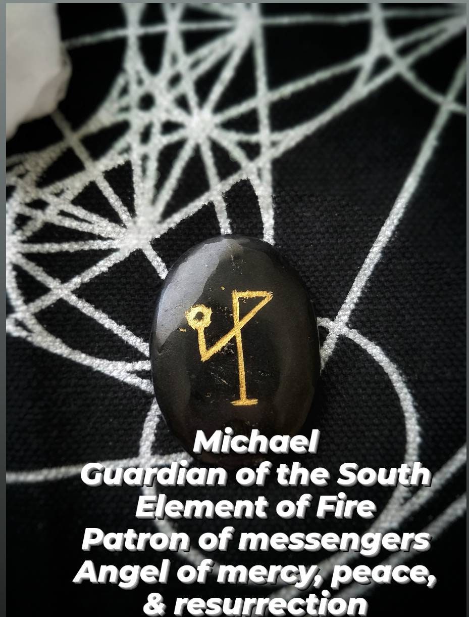 Archangel Sigil Crystal Stone Sets, Engraved Meditation Spiritual Crystals, Metatron Grid Arch Angels Michael Uriel Gabriel Raphael
