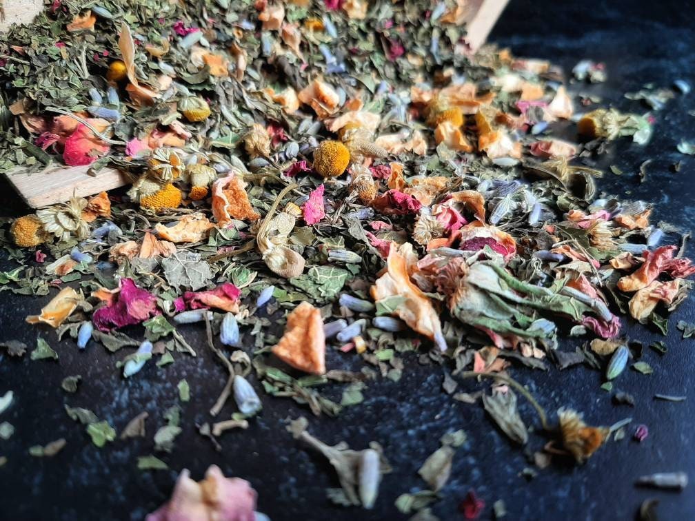 Aphrodite Loose Leaf Tea Blend, Aphrodisiac, handcrafted artisan wildcrafted organic gourmet herbal tea, all natural tea bag, caffeine free