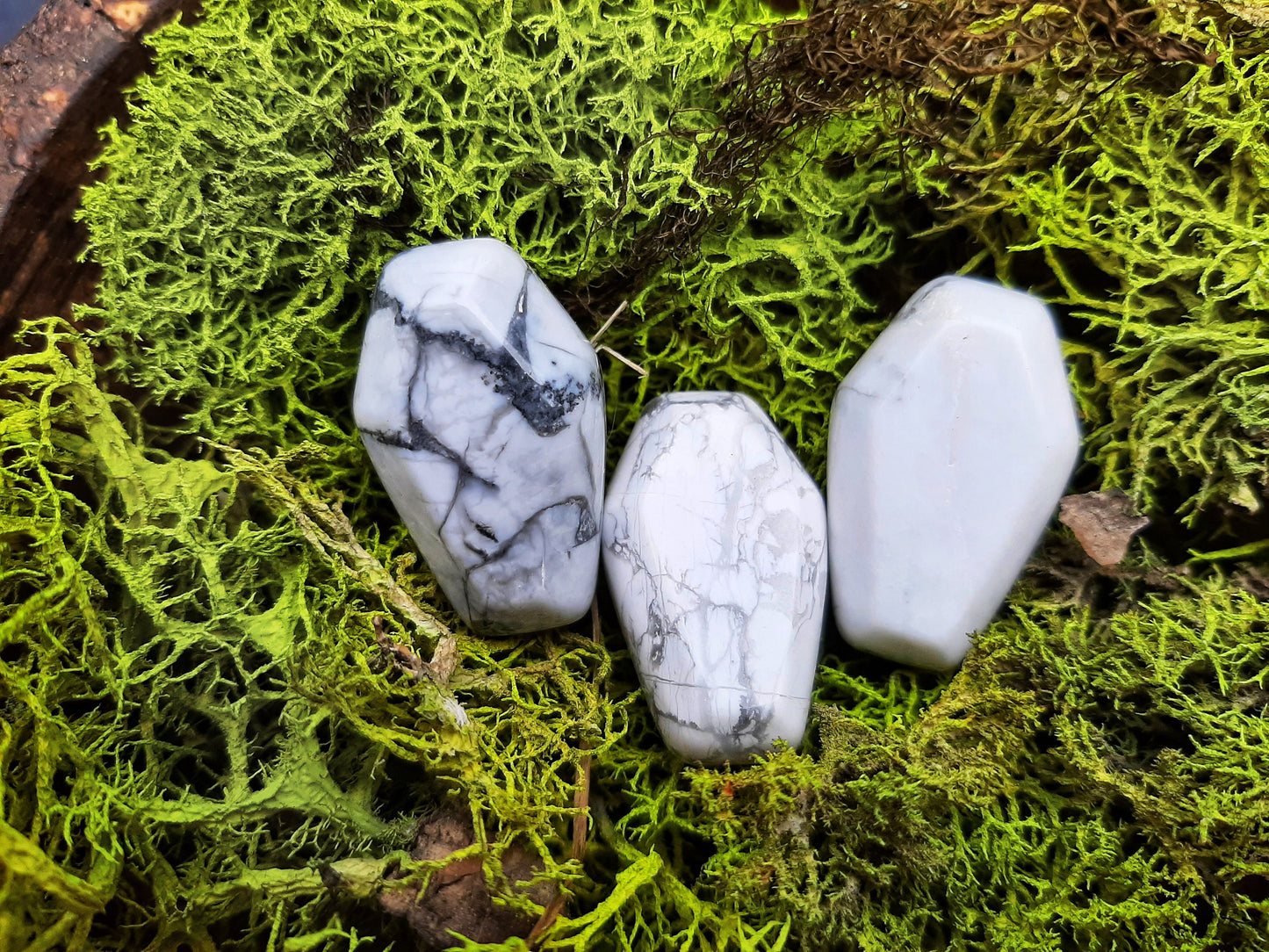 Carved Coffin Crystals Palm Stone Gothcore Decor, goth girl crystals, wire wrapping craft supply, diy witch jewelry supply altar offerings