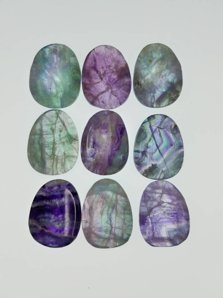 Crystal Worry Thumb Stones, Natural Polished Crystal Gemstone Pocket Stones, Acupressure Reflexology Palm Stones, Crystal Witch Meditation