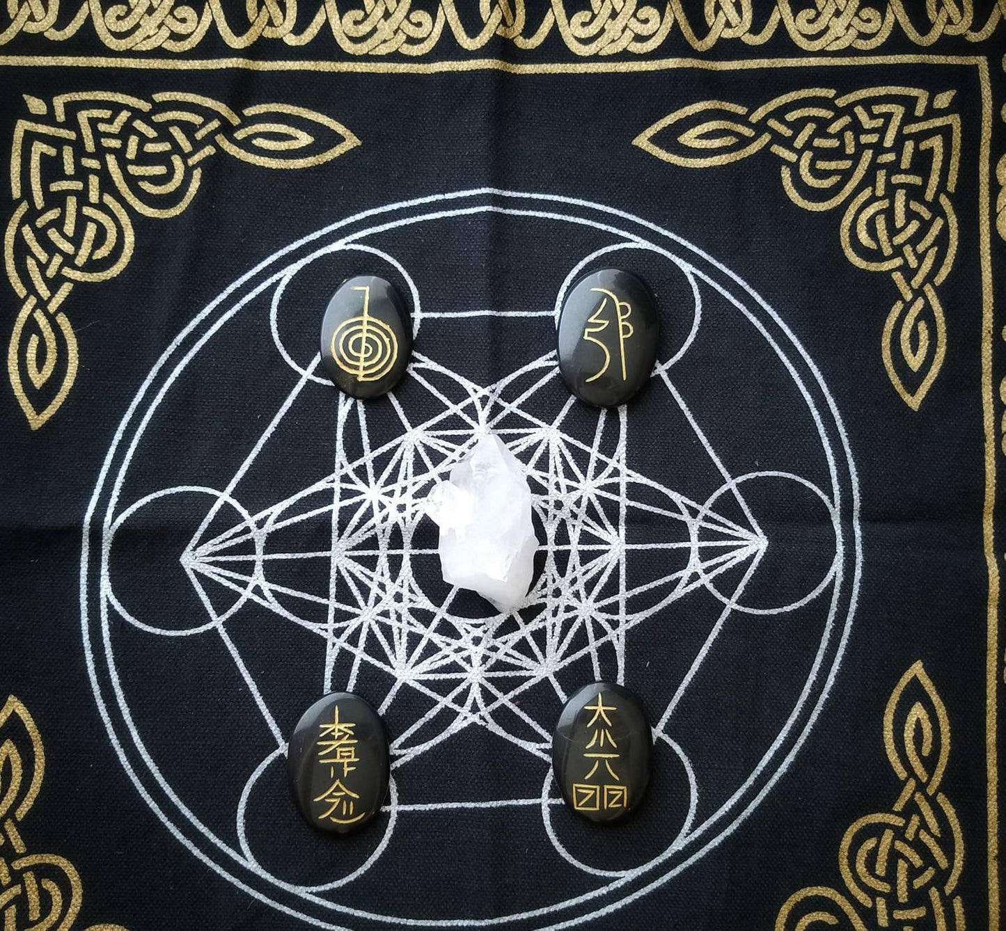 Usui Reiki Stones Symbol Sets, Engraved Meditation Spiritual Crystals, Genuine Carved Gemstone, Usui Shiki Ryoho Attunement
