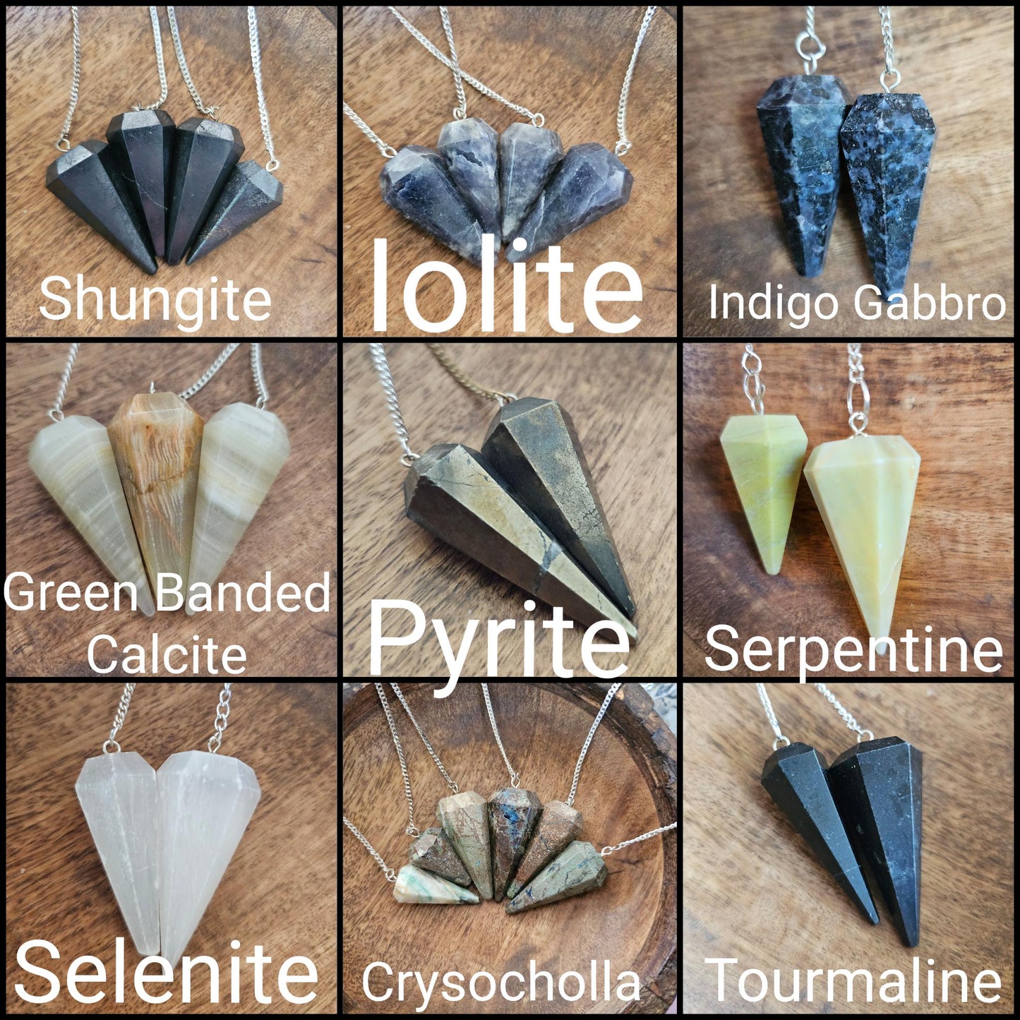 Natural Crystal Pendulums, Faceted Polished Dowsing Pendulum for Divination, Reiki Healing, Chakra Balancing and Spiritual Guidance Tools