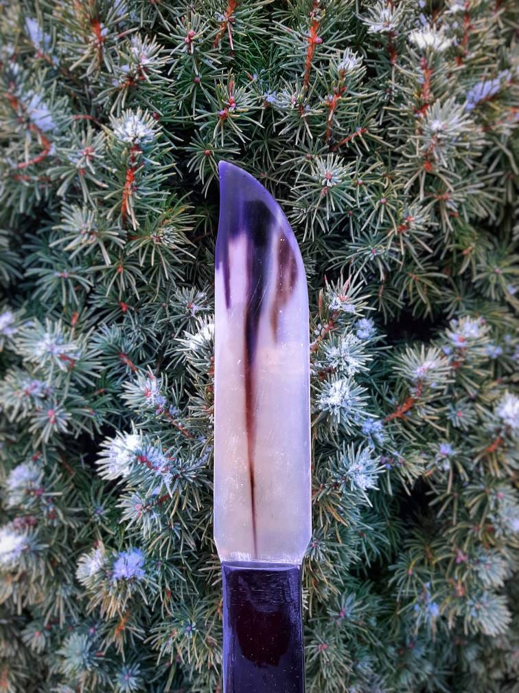 9in Horn Athame - Natural Buffalo Horn Ritual Knife for Wicca, Pagan, Witchcraft, Altar Dagger for Cord Cutting Spells & Ceremonies