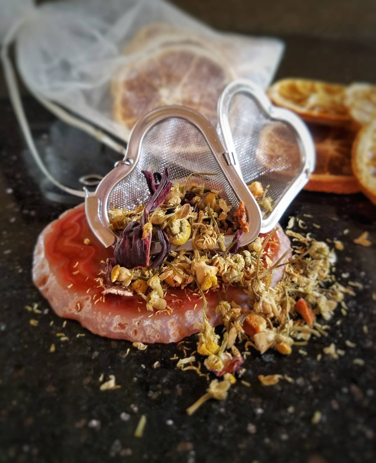 Tea Of The Month Loose Leaf Tea Blend, handcrafted artisan wildcrafted organic loose leaf gourmet herbal tea, all natural tea bag