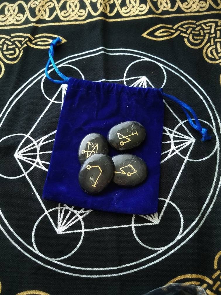 Archangel Sigil Crystal Stone Sets, Engraved Meditation Spiritual Crystals, Metatron Grid Arch Angels Michael Uriel Gabriel Raphael