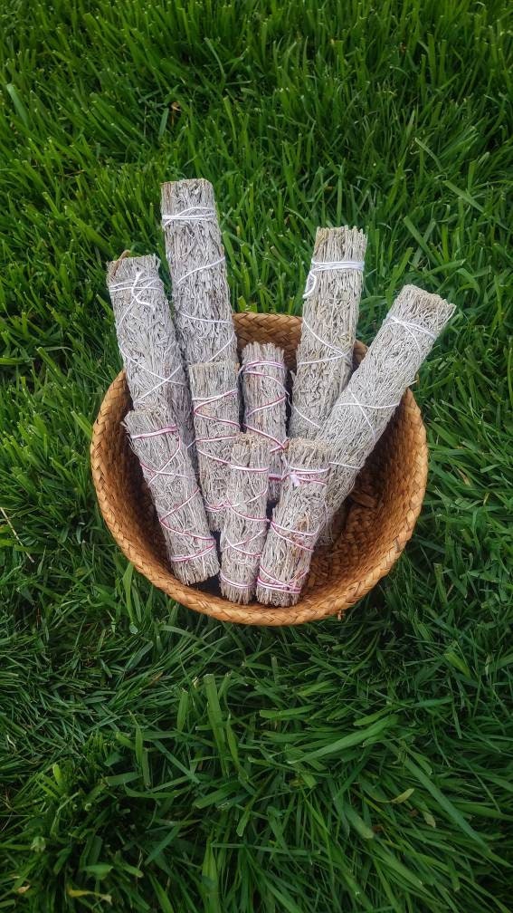 BLUE Sage Smudge Wand Smoke Cleansing Ritual House Smudging Cleanse Native Blue Sage Natural Incense Smudging Dried Sage Herb Altar Tools