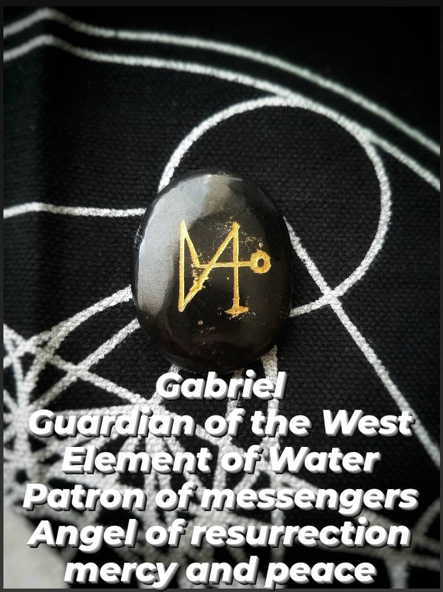 Archangel Sigil Crystal Stone Sets, Engraved Meditation Spiritual Crystals, Metatron Grid Arch Angels Michael Uriel Gabriel Raphael