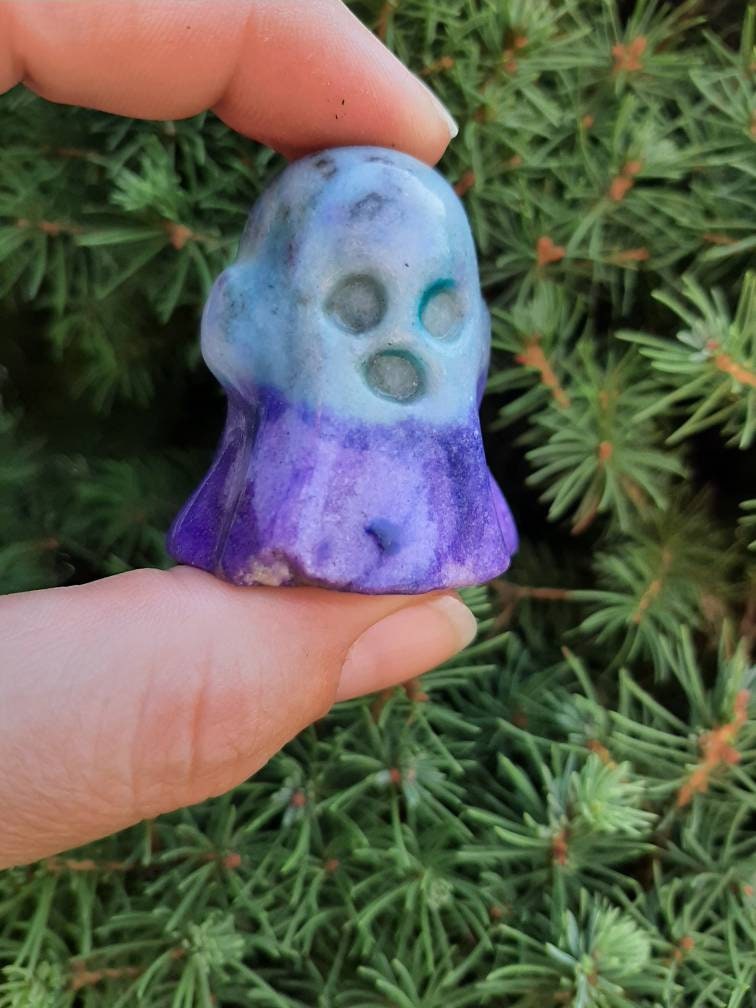 Ghost Picasso Jasper Crystal Spooky Halloween Aesthetic Decor, gothcore crystals, wire wrap crafts, handmade witch jewelry supply